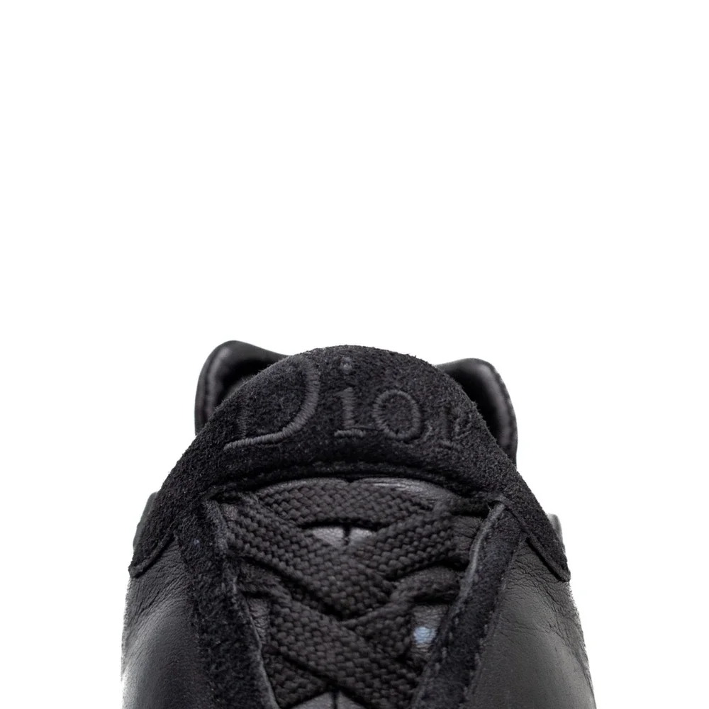Christian Dior Galliano Era Black Leather‎ Derby Cross Laced Trainers Size US 5